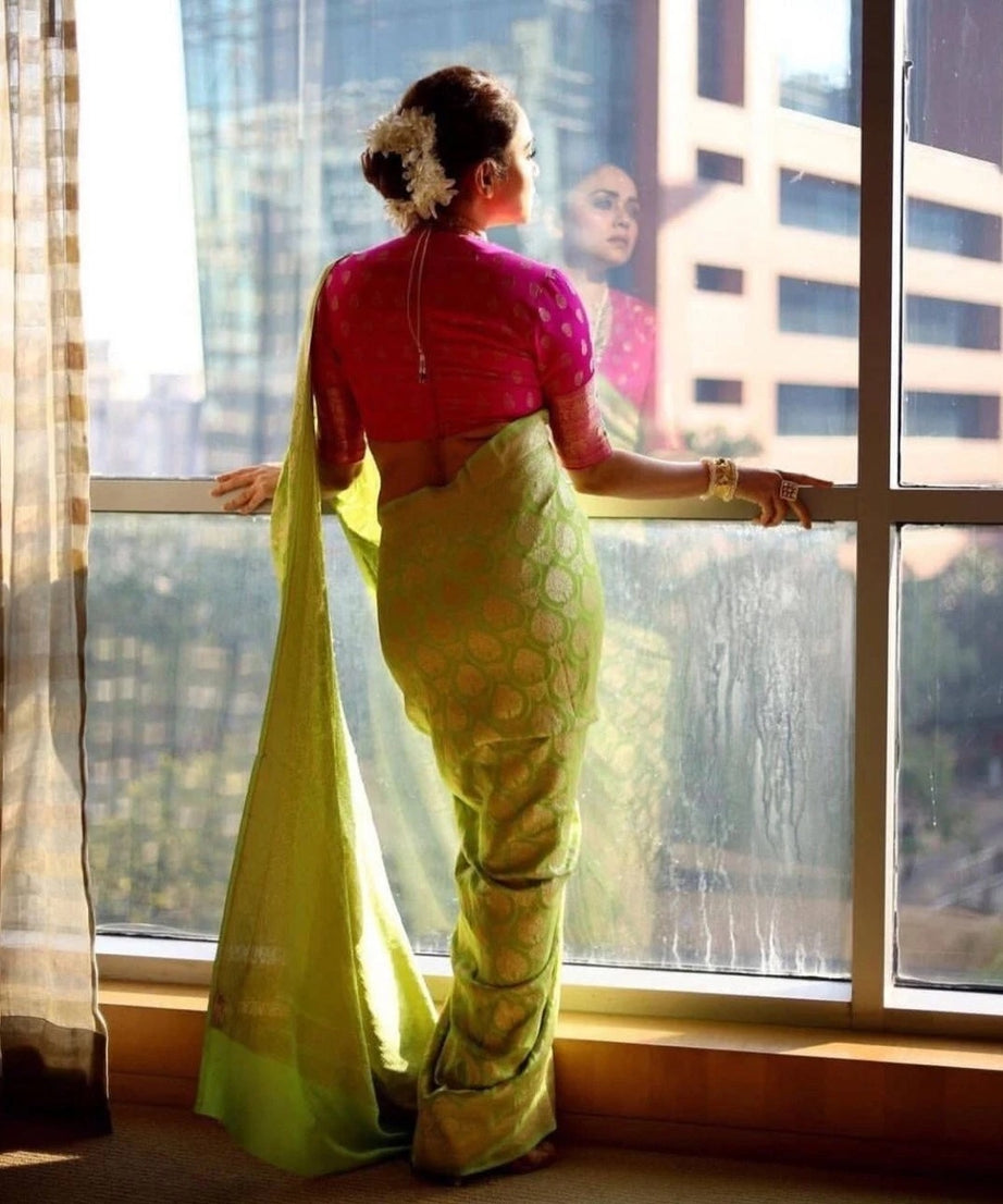 Traditional Wear, Designer Banarasi Silk Saree With BLouse