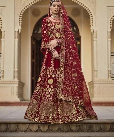 9000 Heavy Velvet Festival Classic Indian Bollywood Lehenga Blouse Dupatta