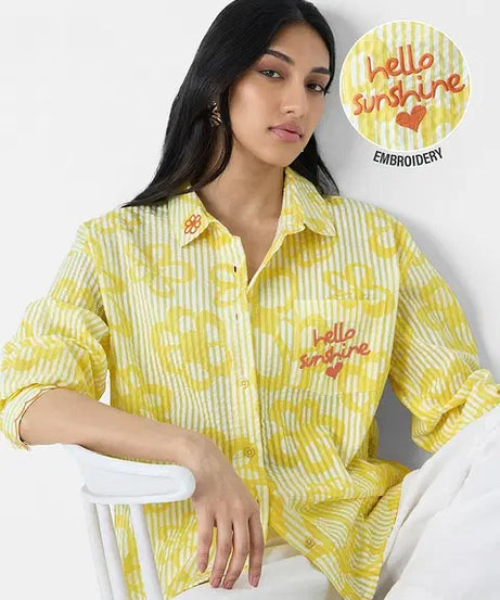 Hello Sunshine Women Boyfriend Shirt