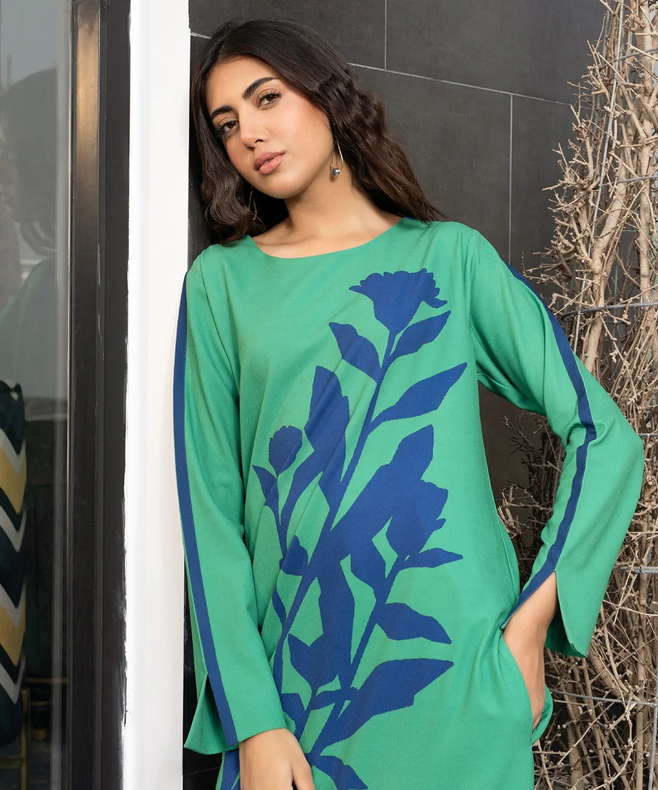 Korean BSY Printed  Beach Wear Women's Long Kaftan