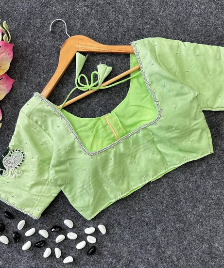 Lemon Silk Saree Blouse