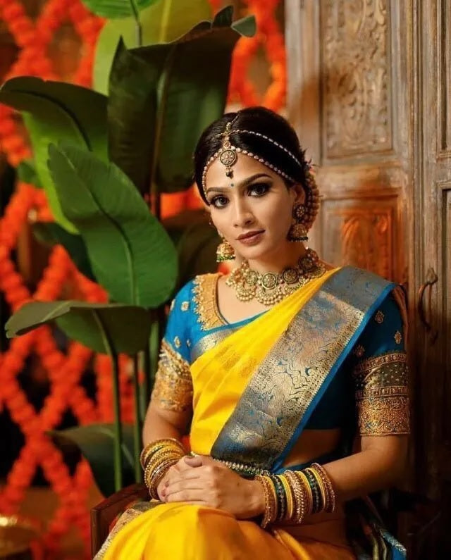 Soft Lichi Silk &  Jacquard Work Saree With Blouse