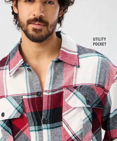 Patriotic Plaid Men's Flannel Shirt