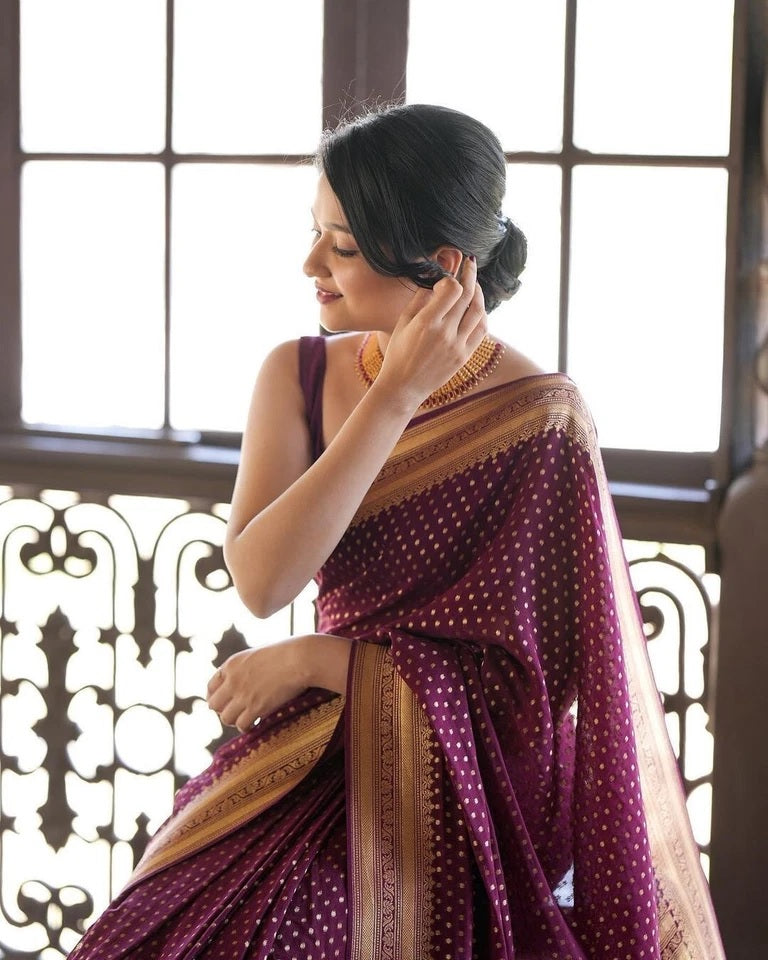 Banarasi Soft Silk Designer Saree With Exclusive Jacquard Border Blouse Fancy Saree 11-KT