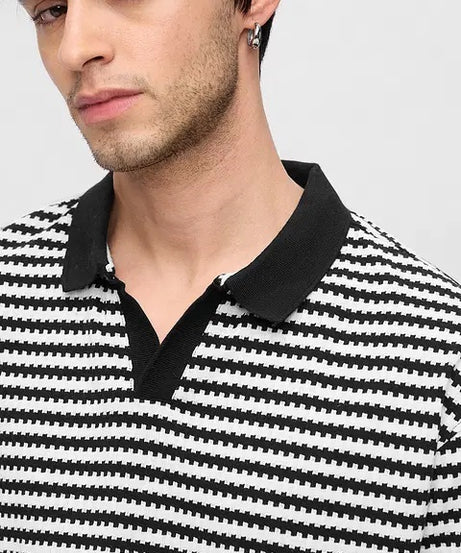 Jacquard Polo Monochrome Oversized Polos tshirt