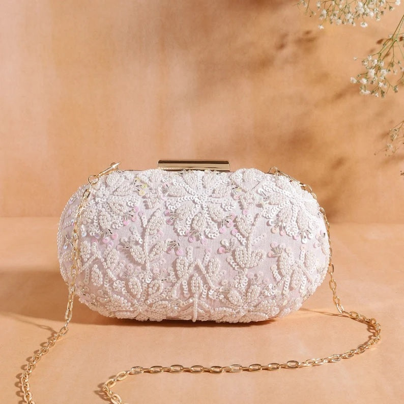Single Side Work Oval Clutch