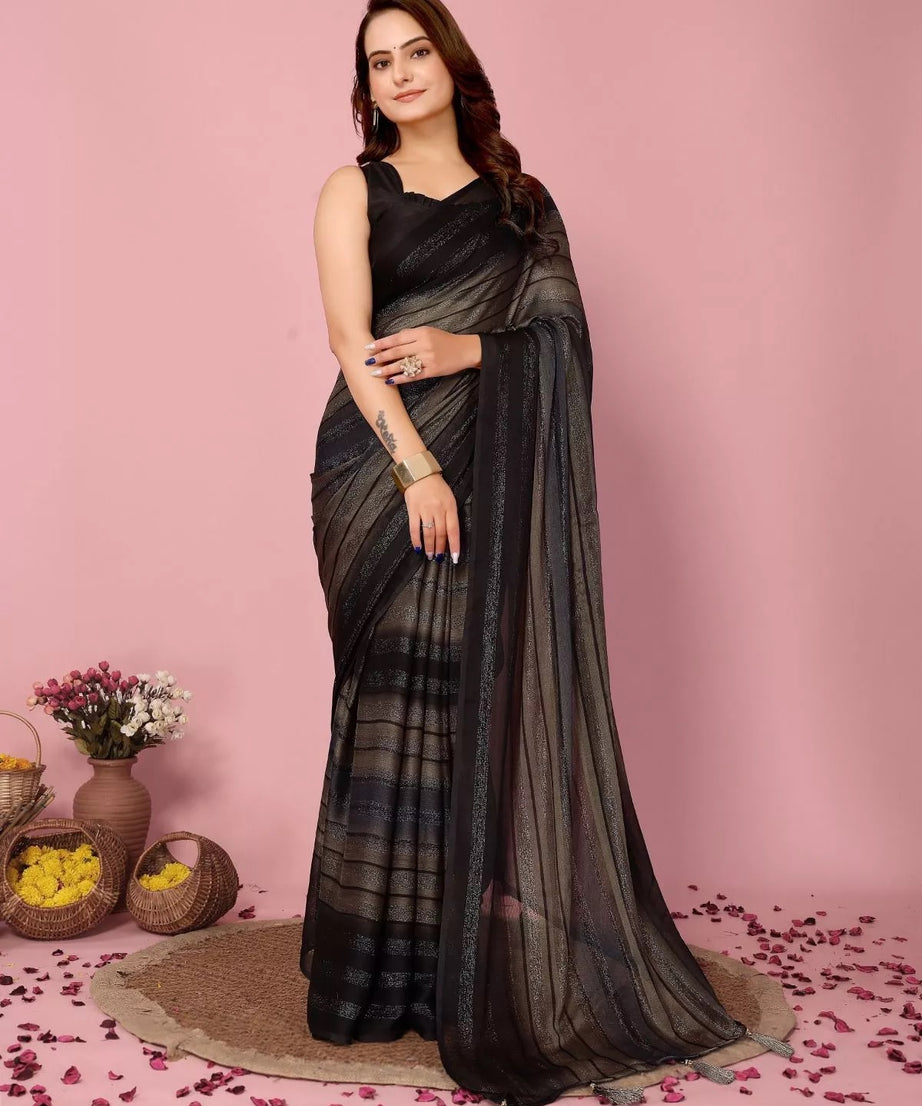 Traditional Rangoli Zari Silk Saree Blouse