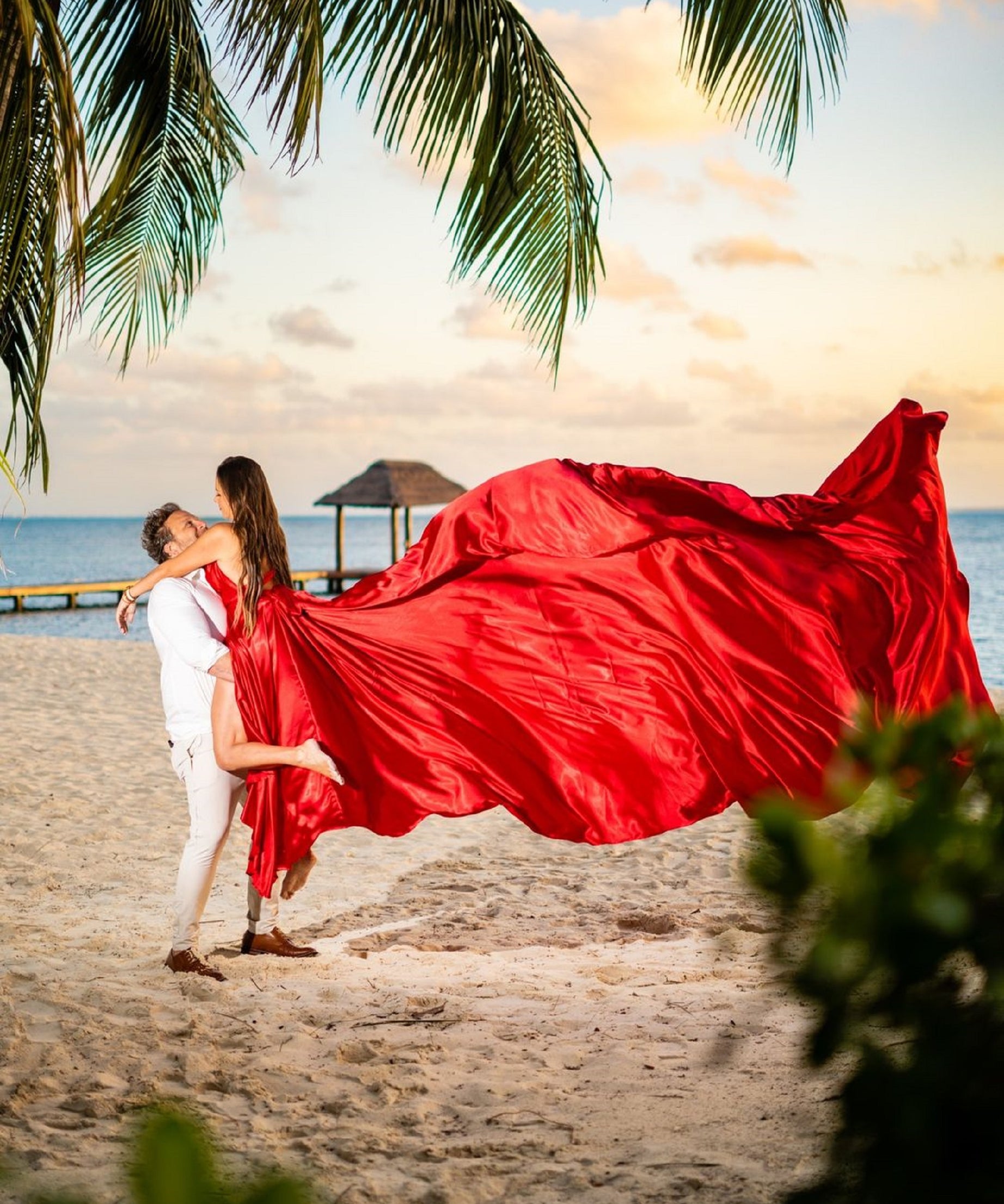 Photoshoot Dress | Flowy Dress | Satin Dress | Santorini Flying Dress
