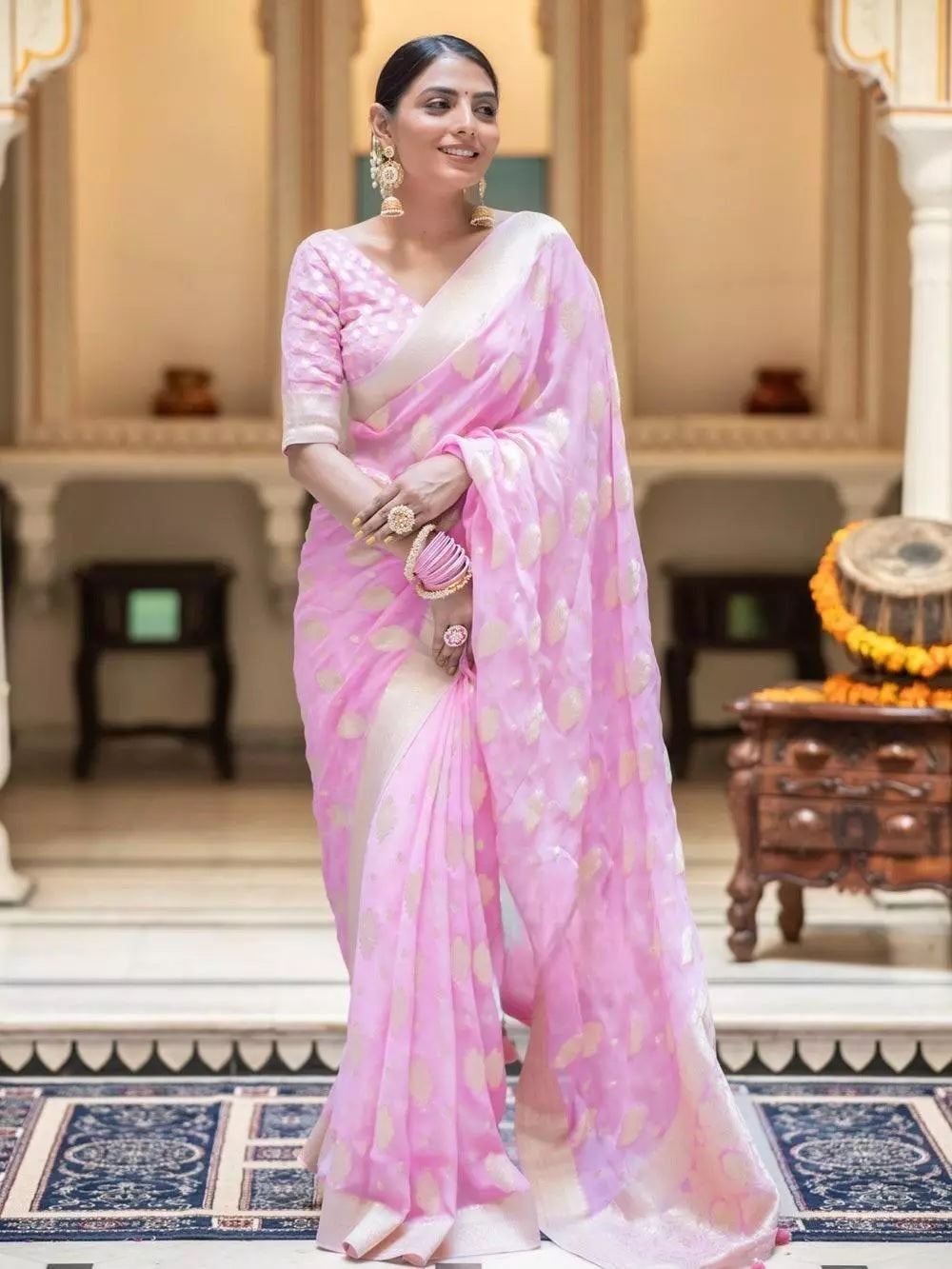 Women's Banarasi Soft Silk Saree With Blouse
