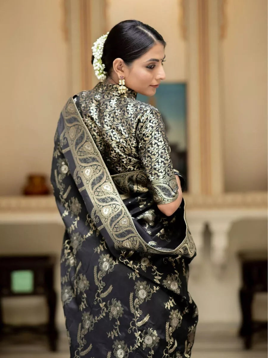 Banarasi Soft Silk Sari With Blouse