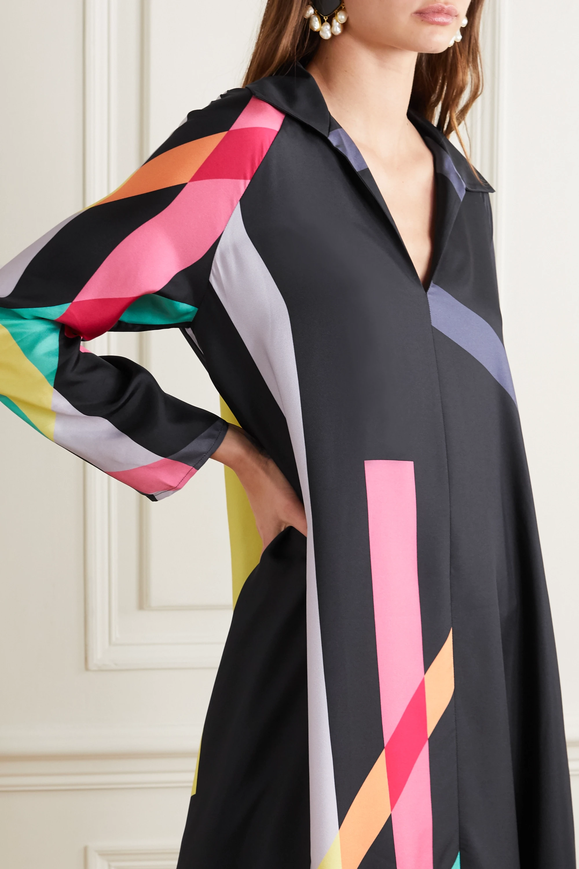 Luxury Soft Crepe Silk Kaftan, Lightweight Caftan For Women's