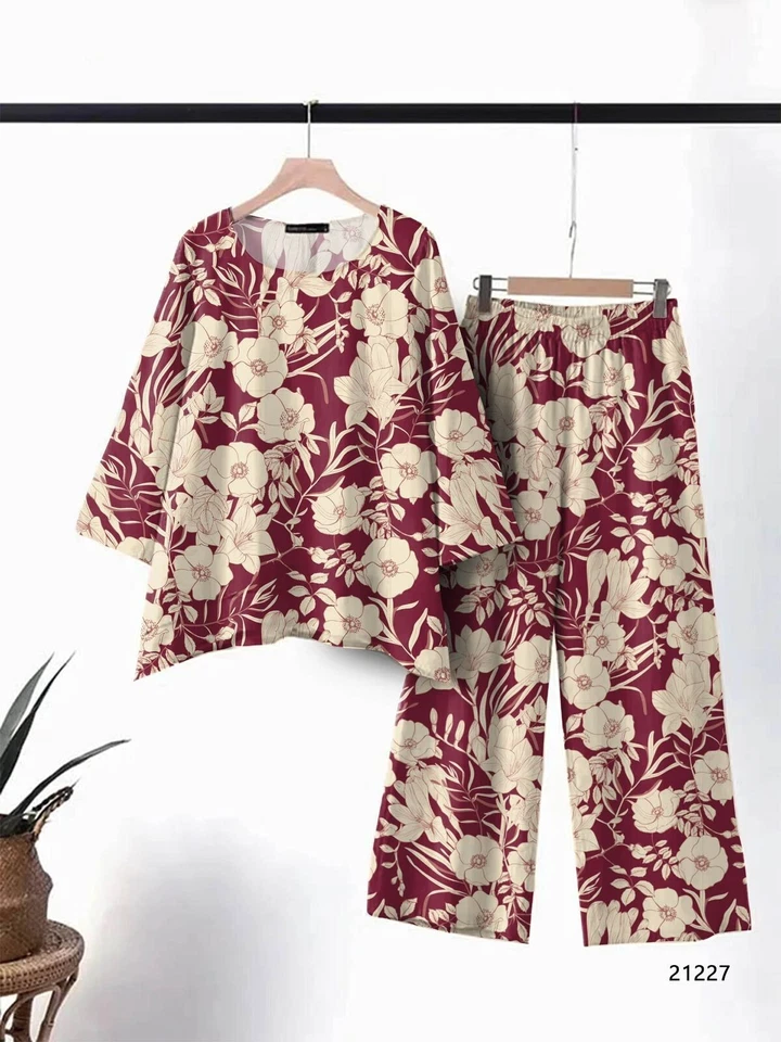 Women's Wear Pure cotton print with tone concept Top With Plazo co-ord set 12-SH