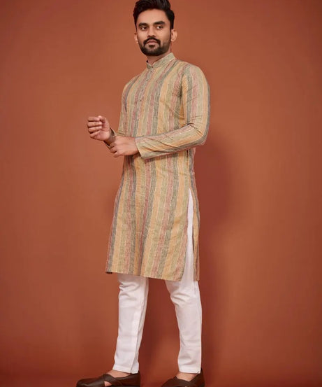 Lining Sequence Work Men's Kurta Pajama Set