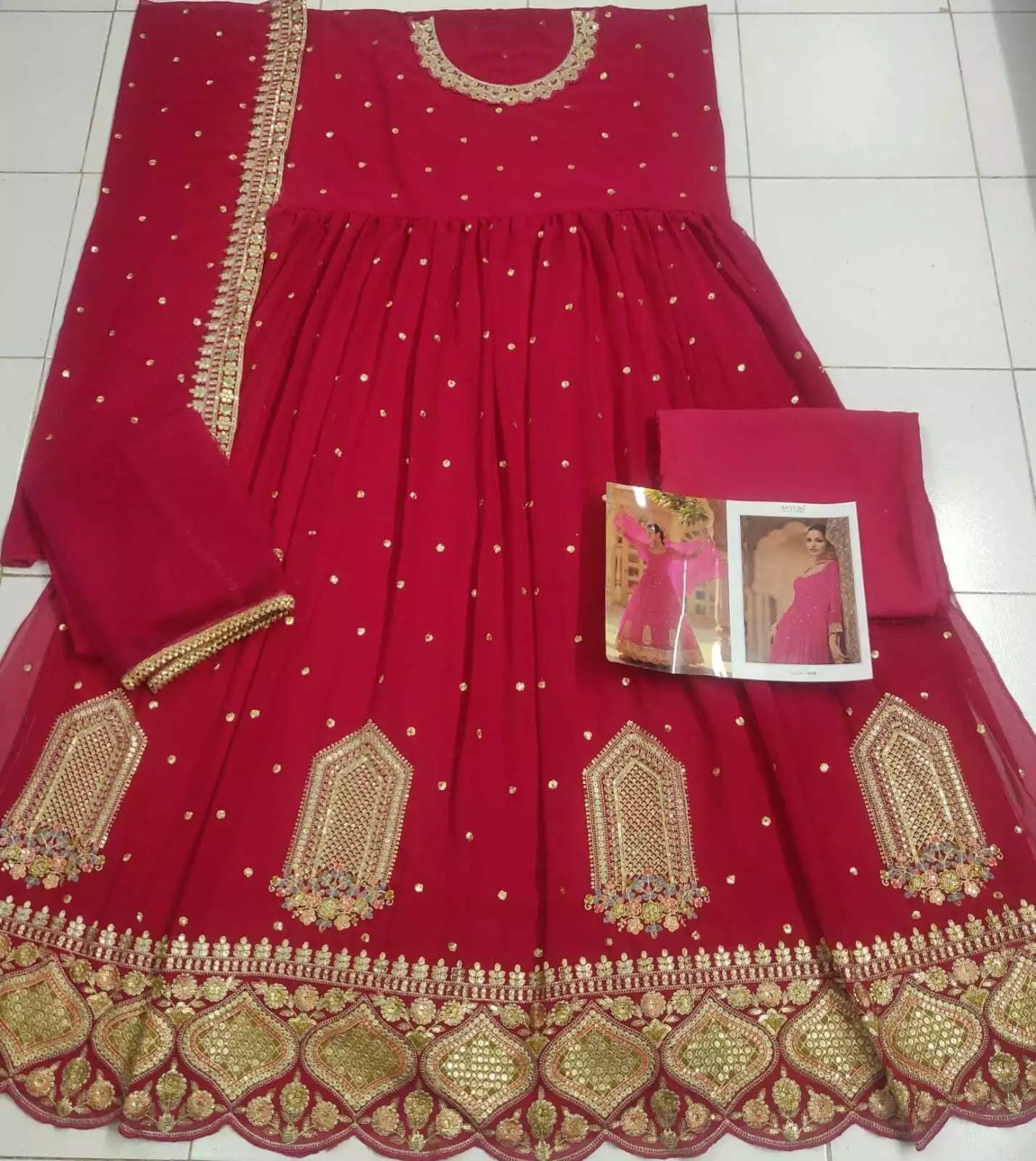 Heavy Faux Georgette New Designer Bollywood Top Bottom & Dupatta