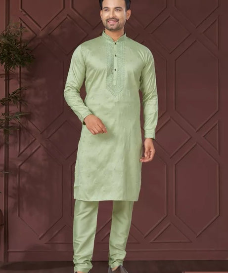 Heavy Super Silk Traditional Classic Kurta Pajama For Men's