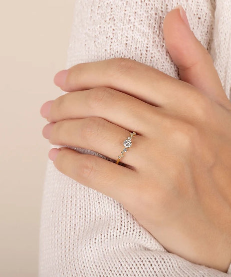 Minimalist Cluster Engagement Ring