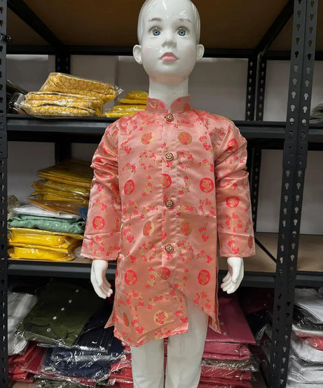 Traditional Kid's & Boy's Jacquard Kurta Pajama Set