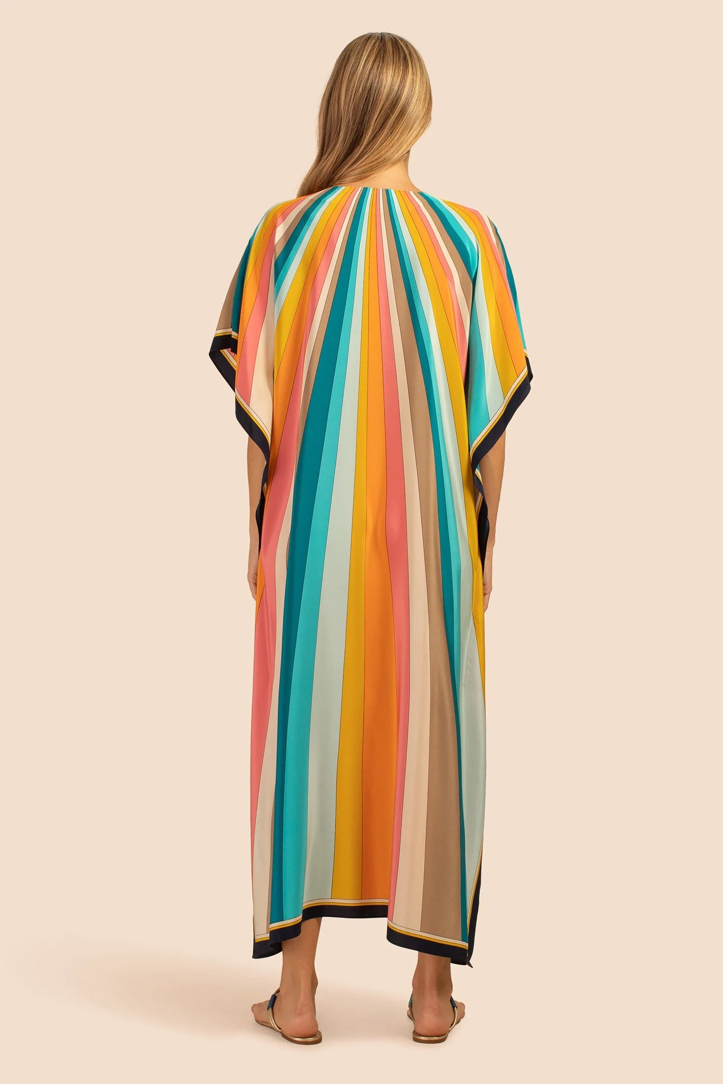 Soft Silk Crepe Kaftan - Luxurious Flowing Dress for Women's