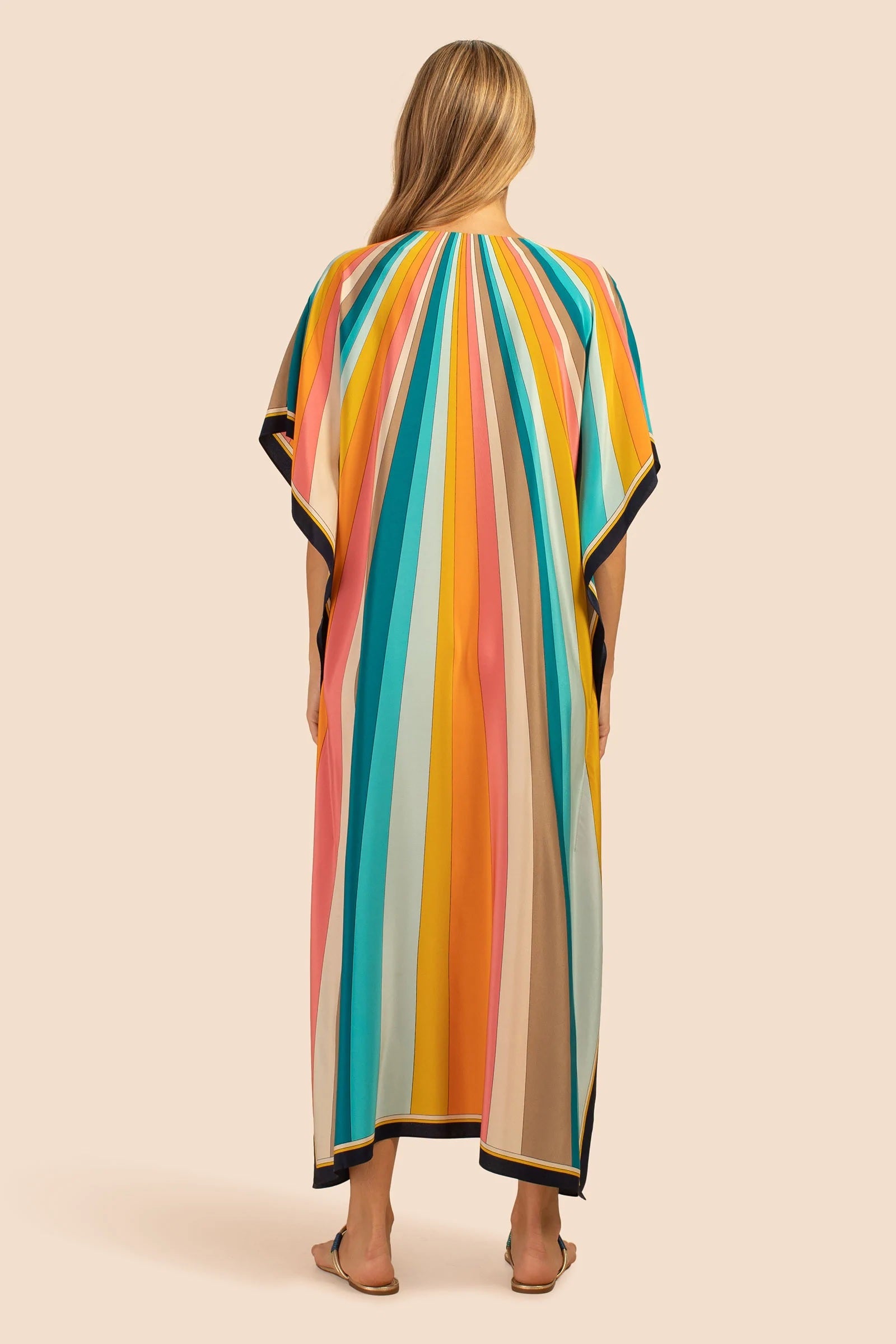 Soft Silk Crepe Kaftan - Luxurious Flowing Dress for Women's