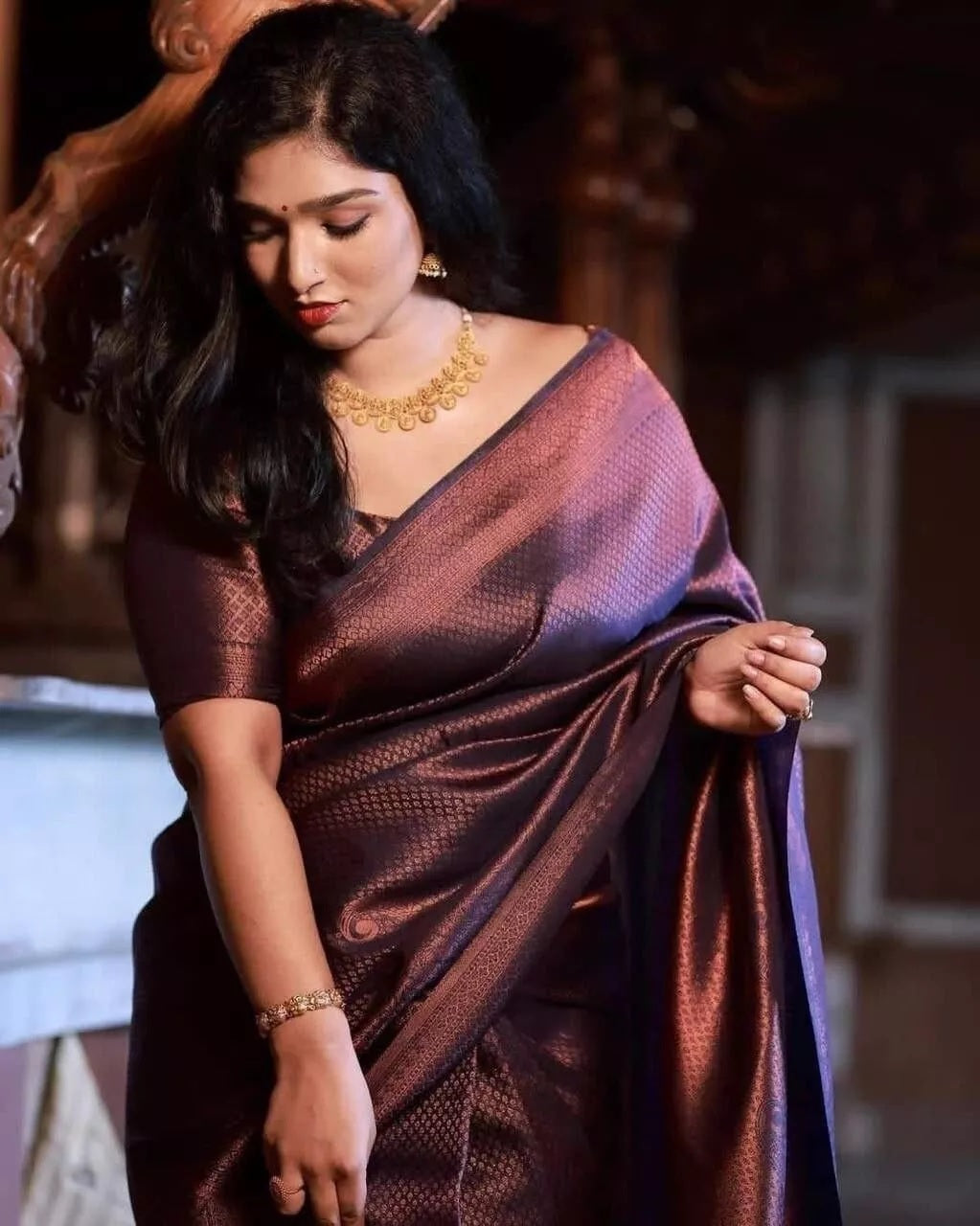 Women's Banarasi Soft Silk Saree With Blouse