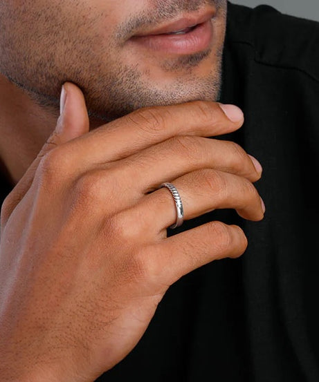 Silver Rope Ring for Him