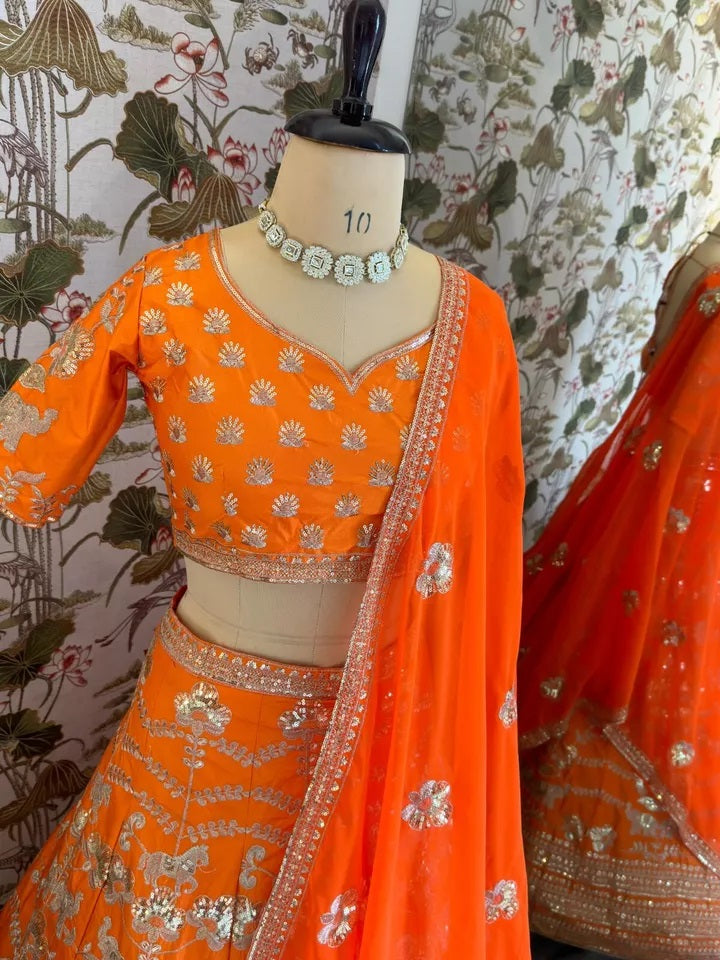Jalpari Silk With Embroidery Sequence Zari Design Work Lehenga Work