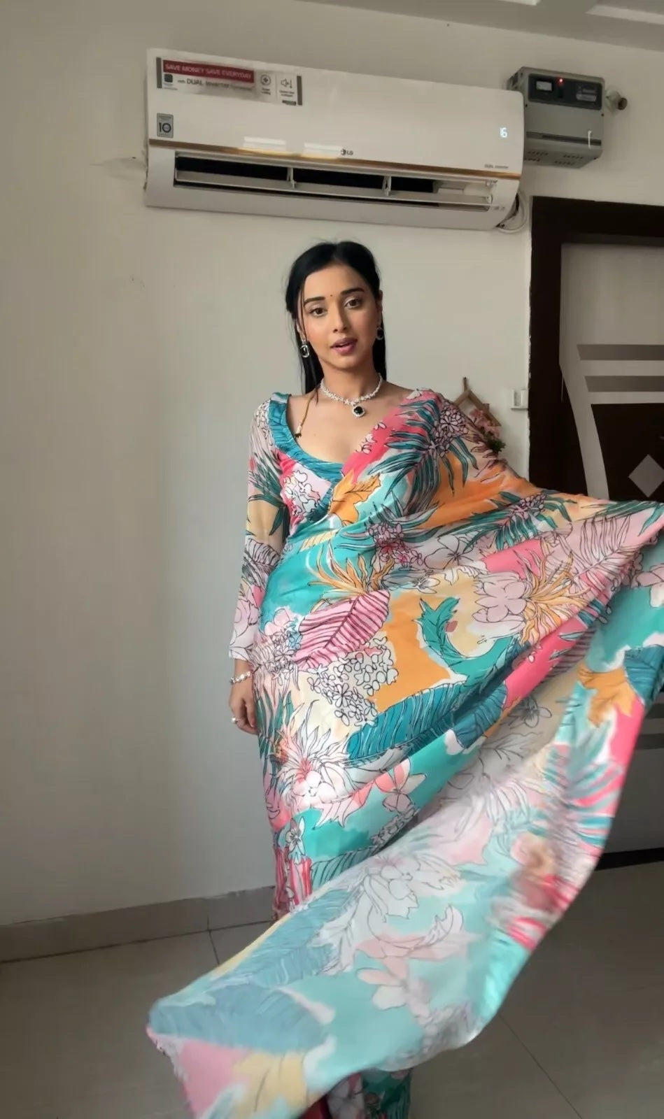 Pure Soft Georgette Digital Print Ready To Wear Sari