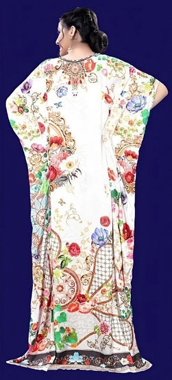 Colorful printed Kaftan dress for women Free size V-Neck Caftan