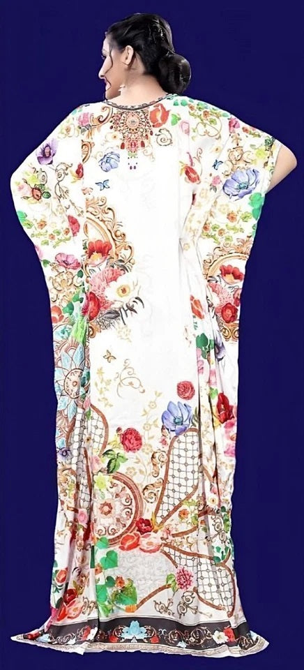 Colorful printed Kaftan dress for women Free size V-Neck Caftan