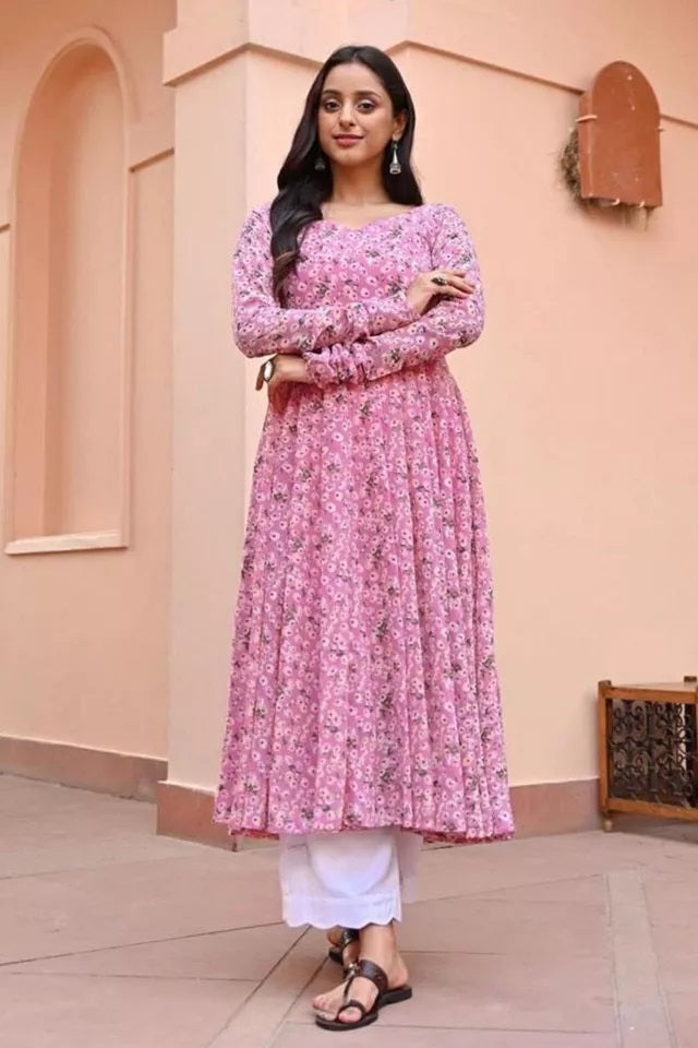 Full Stitched Bollywood Classic Georgette Anarkali Kurti & Top