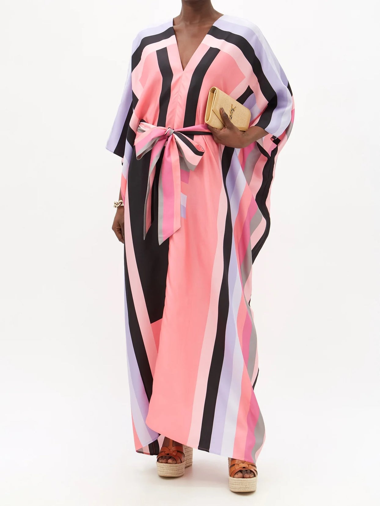 Luxury Silk Crepe Kaftan – Lightweight and Elegant Caftan For Women's