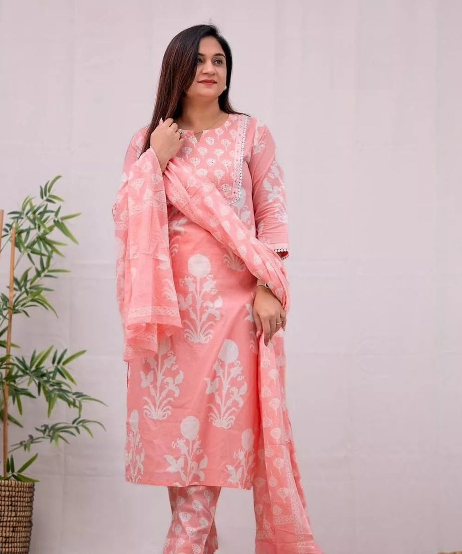 Cotton Fabric Fancy Bollywood Exclusive Kurti Pant & Dupatta