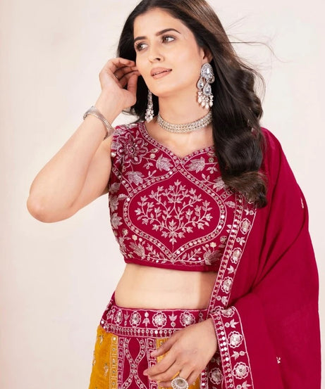 Function Premium Georgette Wedding Stitched Lehenga Blouse With Dupatta 15-MA