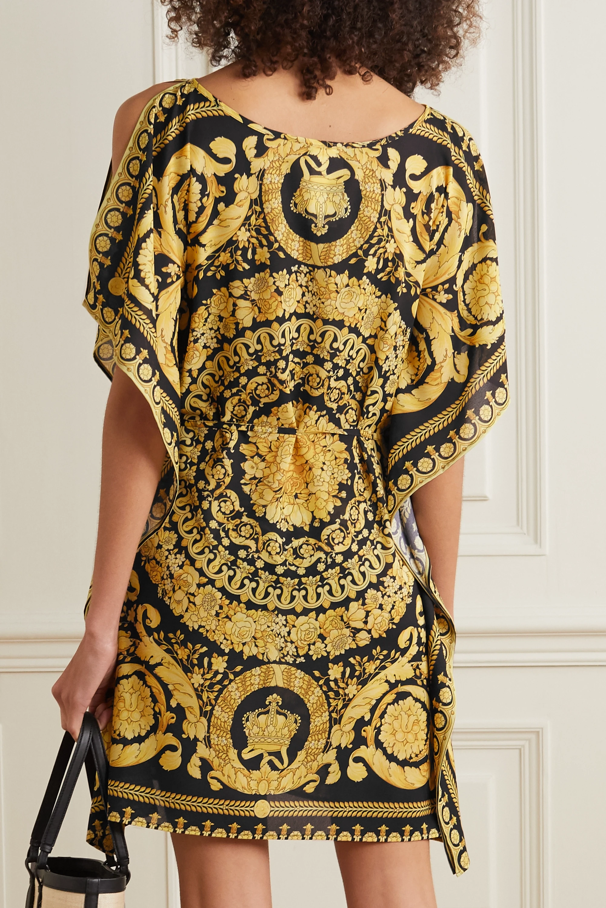 French Moss Printed Occasion Wear  Women's Short Kaftan