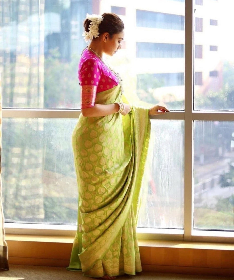 Traditional Wear, Designer Banarasi Silk Saree With BLouse