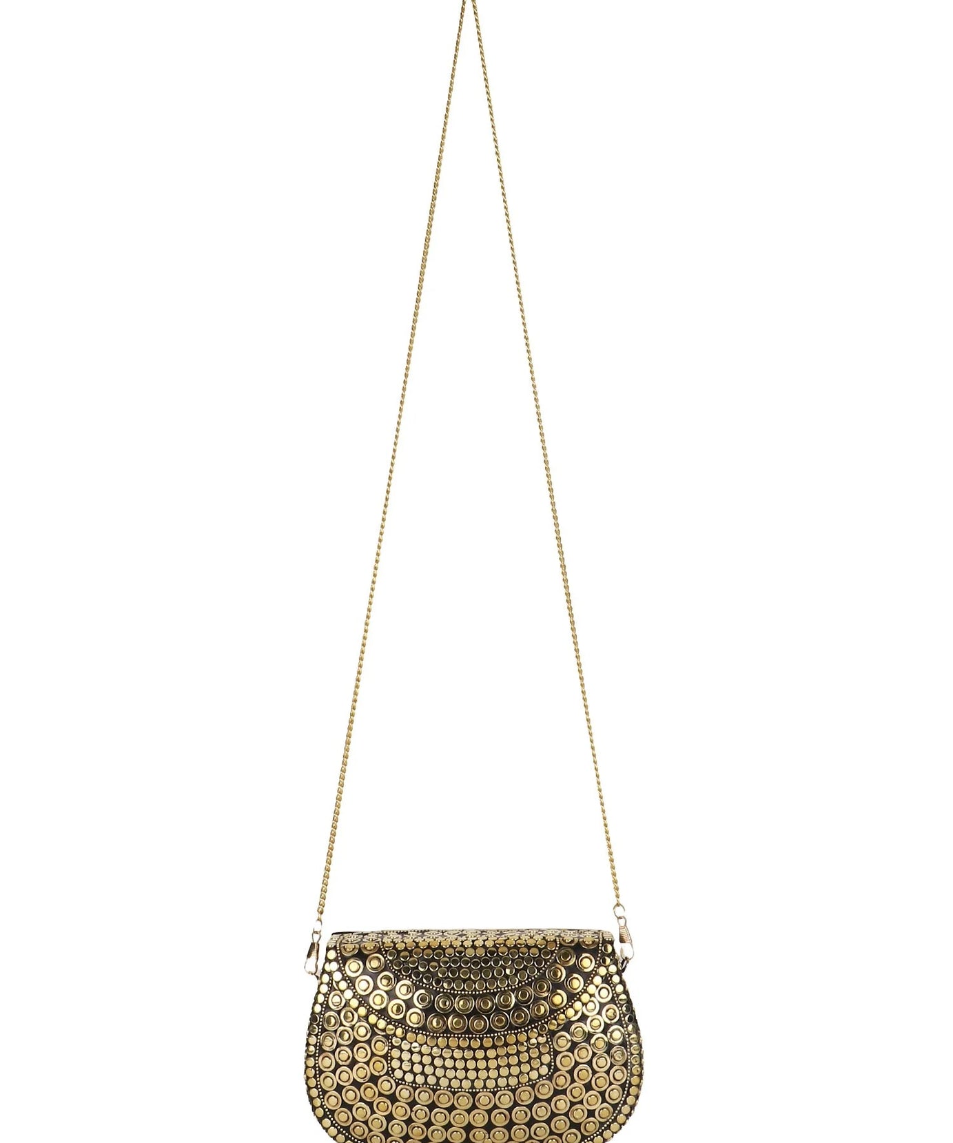 Mosaic Embellished Metal Clutch