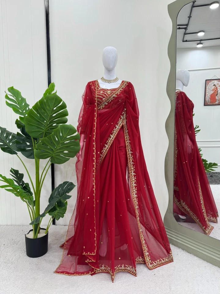 Faux Georgette Designer Traditional Saree Blouse With Dupatta 11-KD