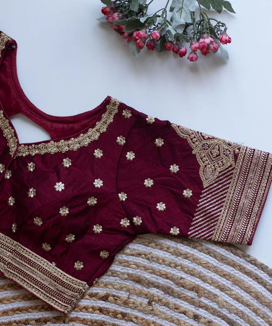 Women's Caterpillar Silk Full Stitched Blouse