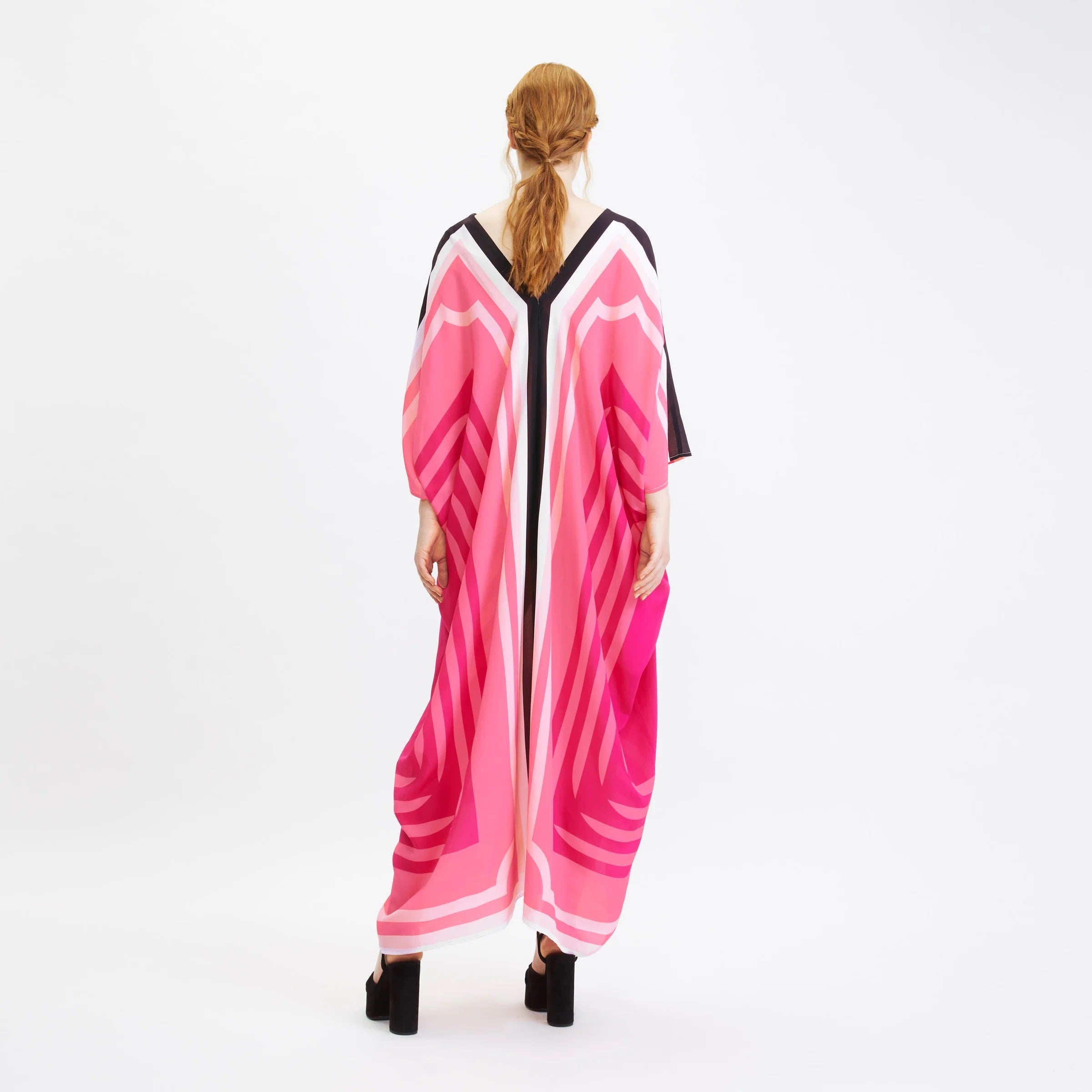 Women's Silk Crepe Kaftan Flowy and Comfortable Evening Wear Caftan