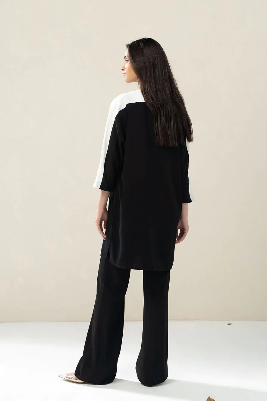 Black Viscose Rayon ( Top + Pant ) Co-ord Set For Women's