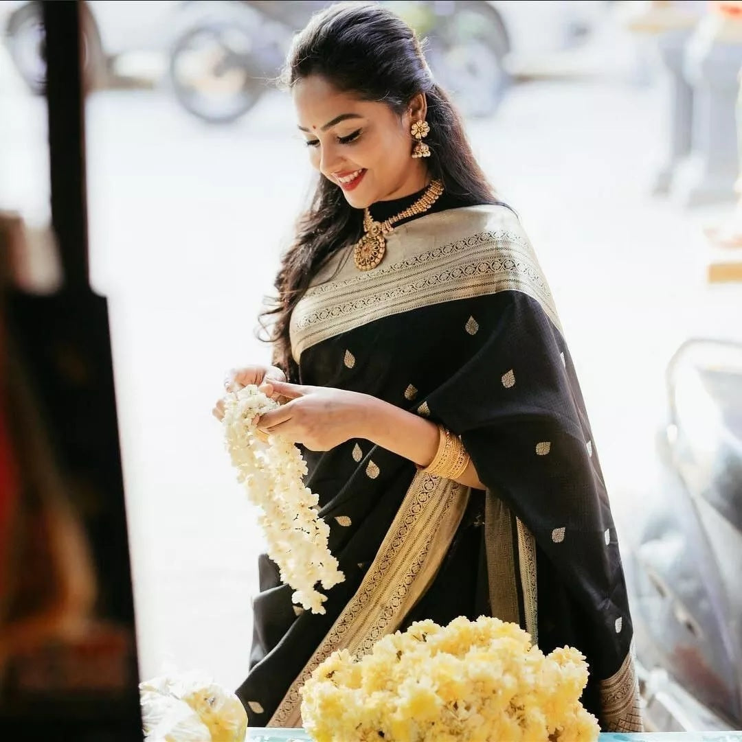 Soft Lichi Silk Saree, Women's Wedding Sari & Blouse