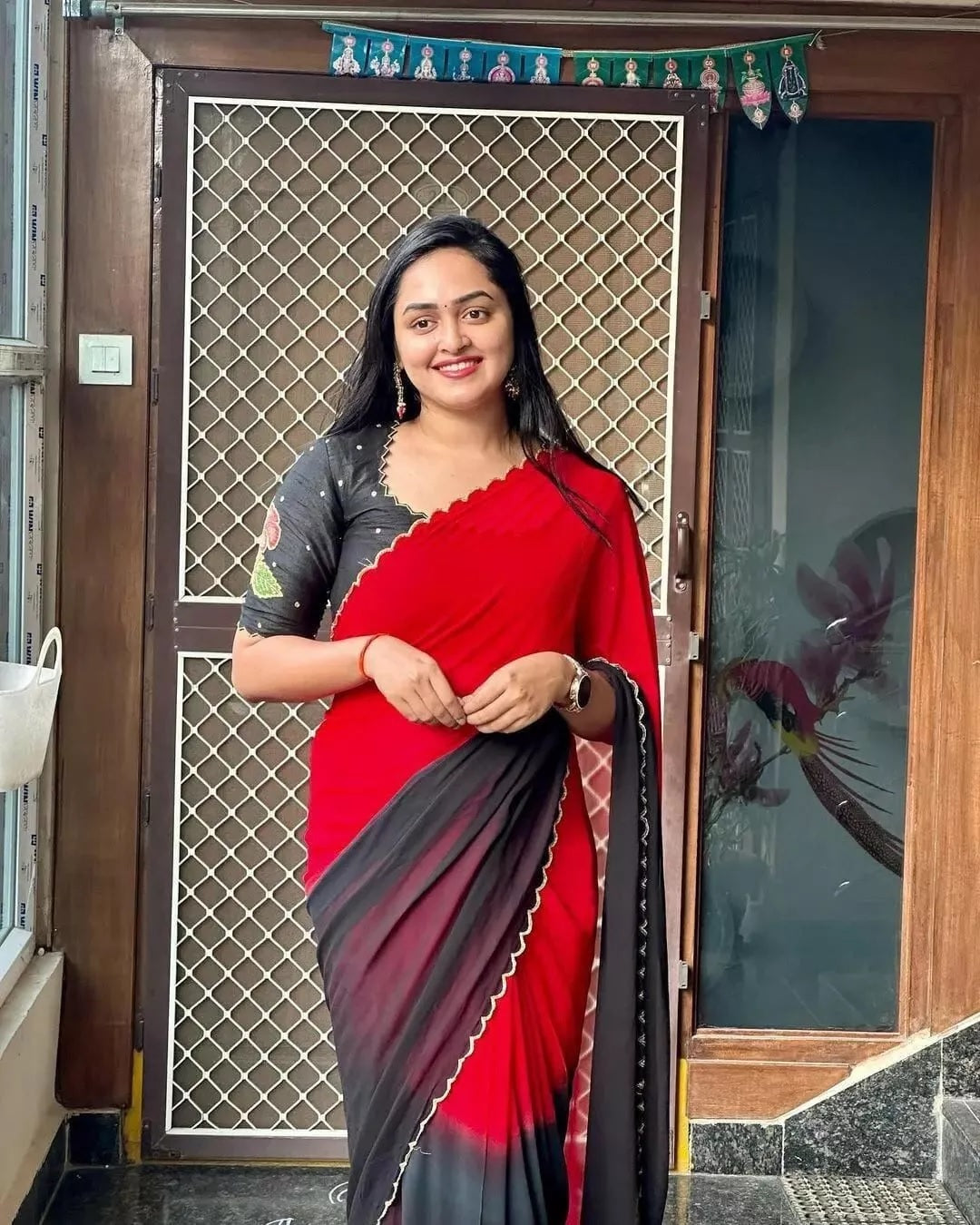 Latest Style Georgette Saree, Wedding Bollywood Sari & Blouse