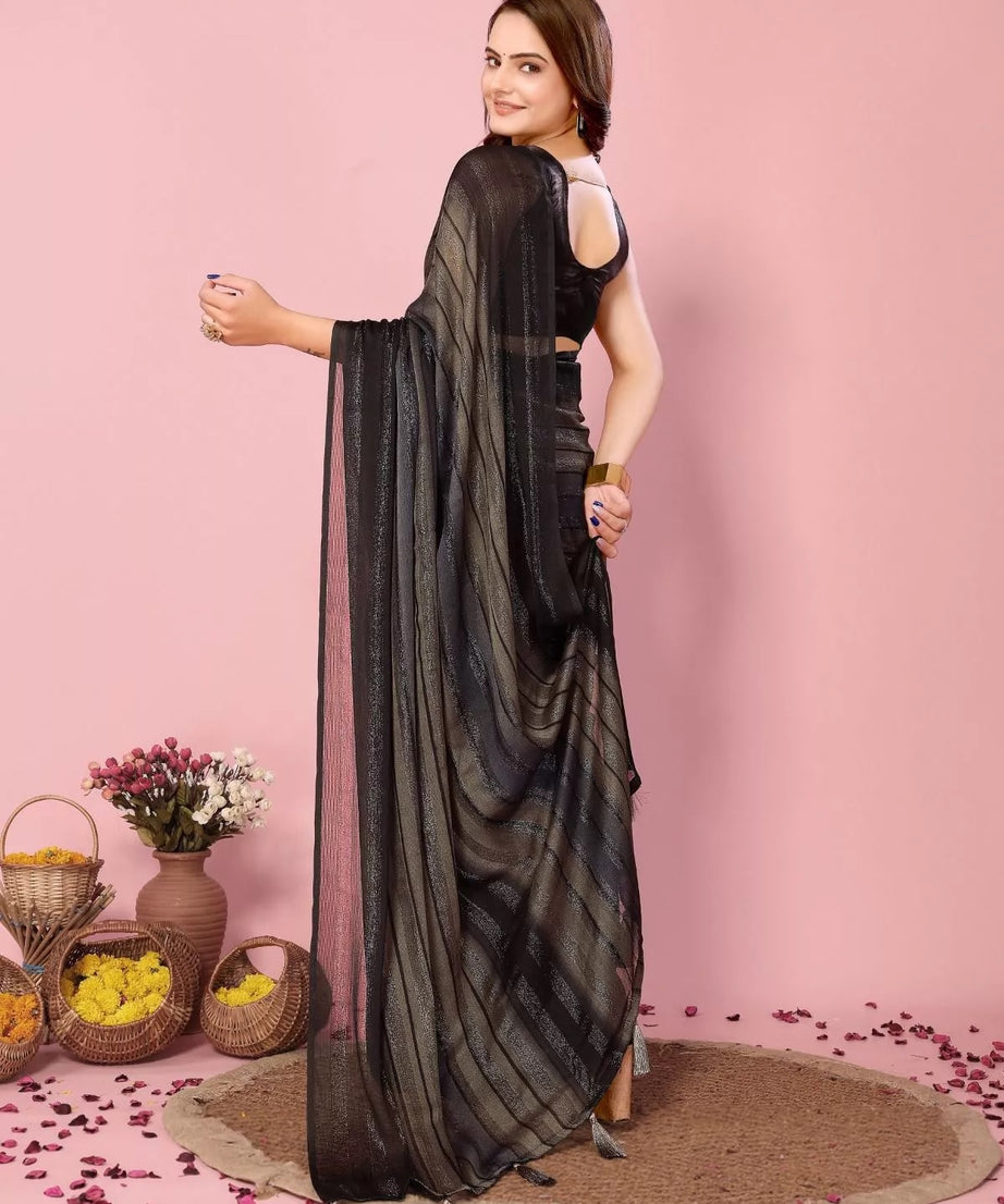Traditional Rangoli Zari Silk Saree Blouse