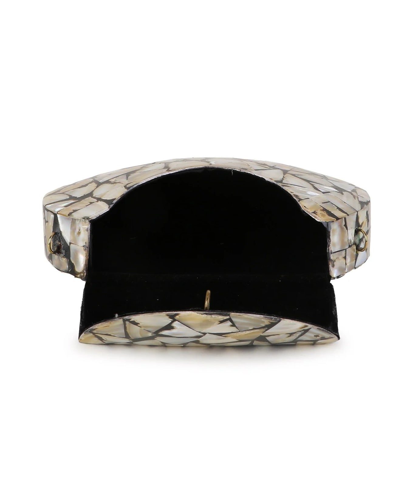 Mosaic Marble Finish Metal Clutch