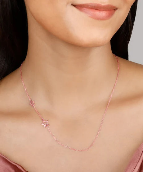 Rose Gold Star Crossed Lovers Necklace