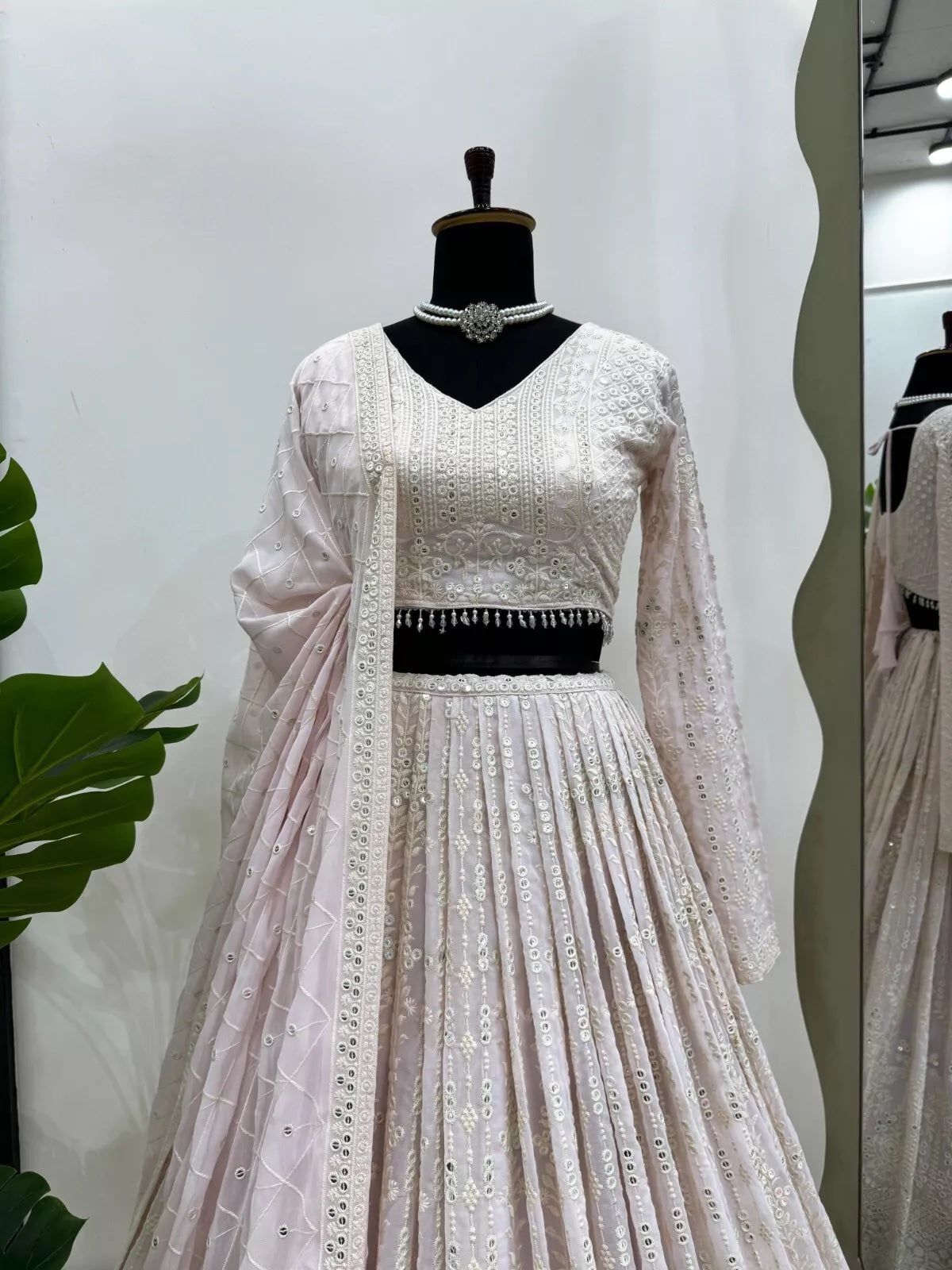 Georgette With Sequence & Theard Work Lehenga Blouse Dupatta