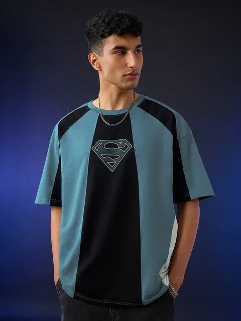 Superman Pixel Logo Oversized T-Shirts