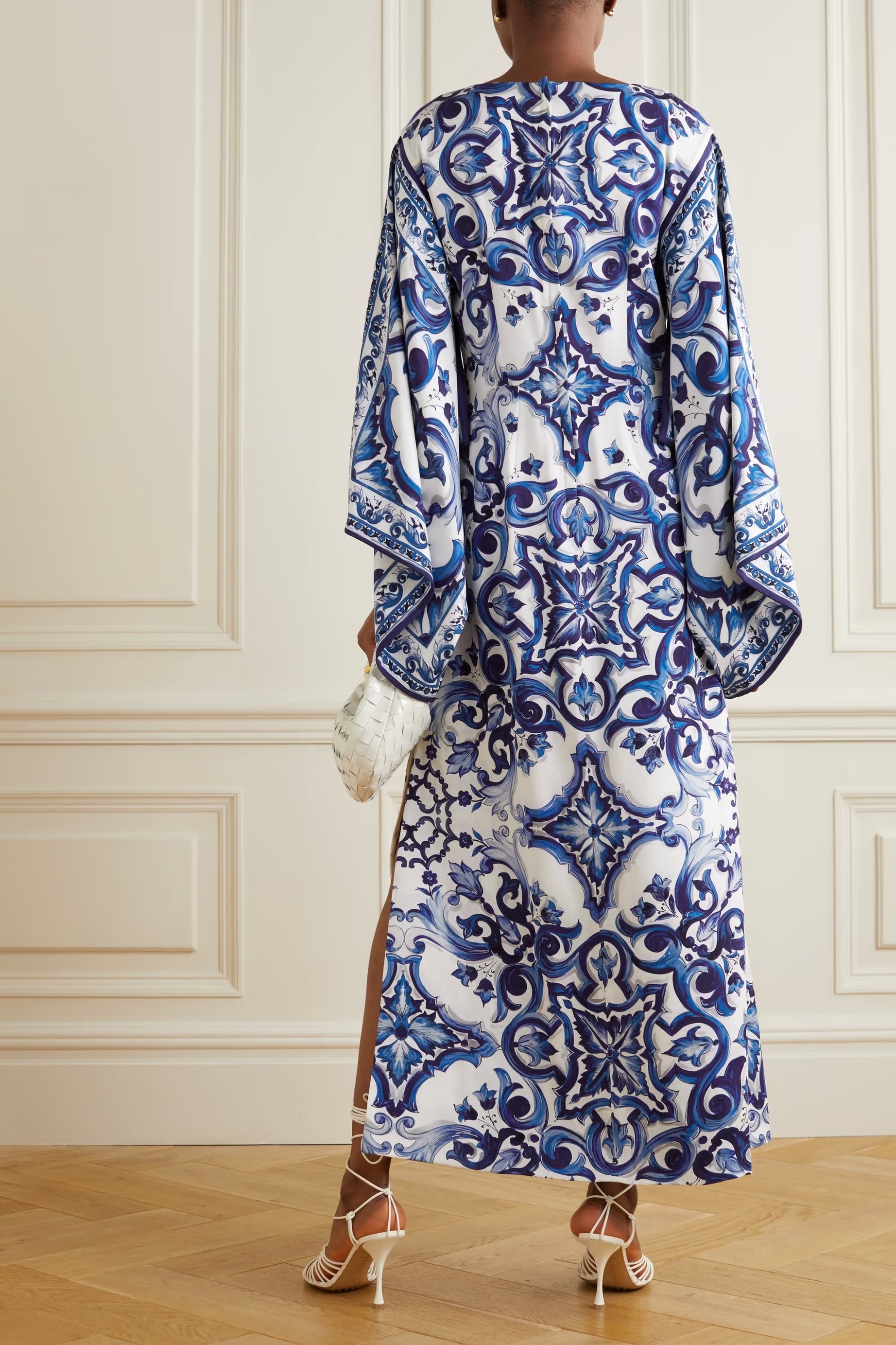 Silk Digital Printed Beach Wear Women's Long Kaftan