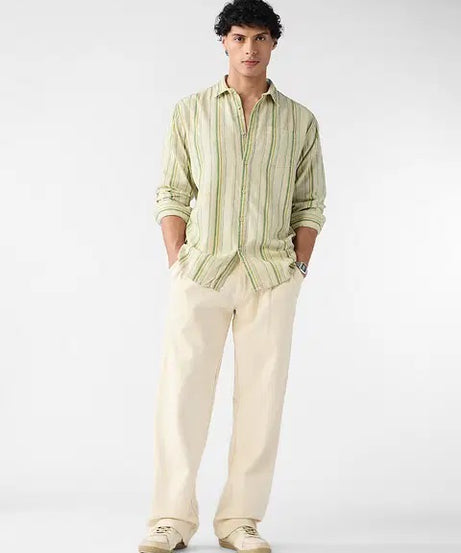 Cotton Linen Stripes Meadow Shirts
