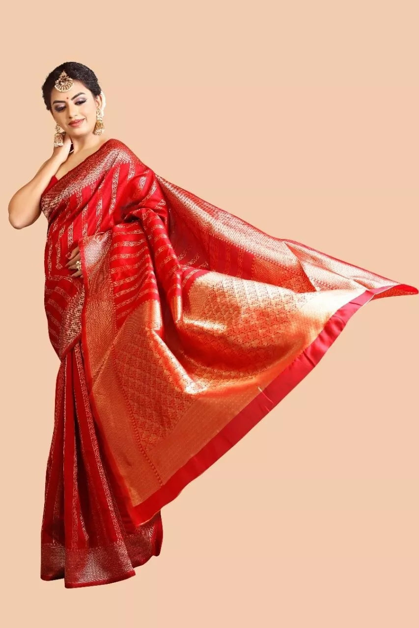 Soft Lichi Silk Saree,Indian Party Wear Sari With Blouse
